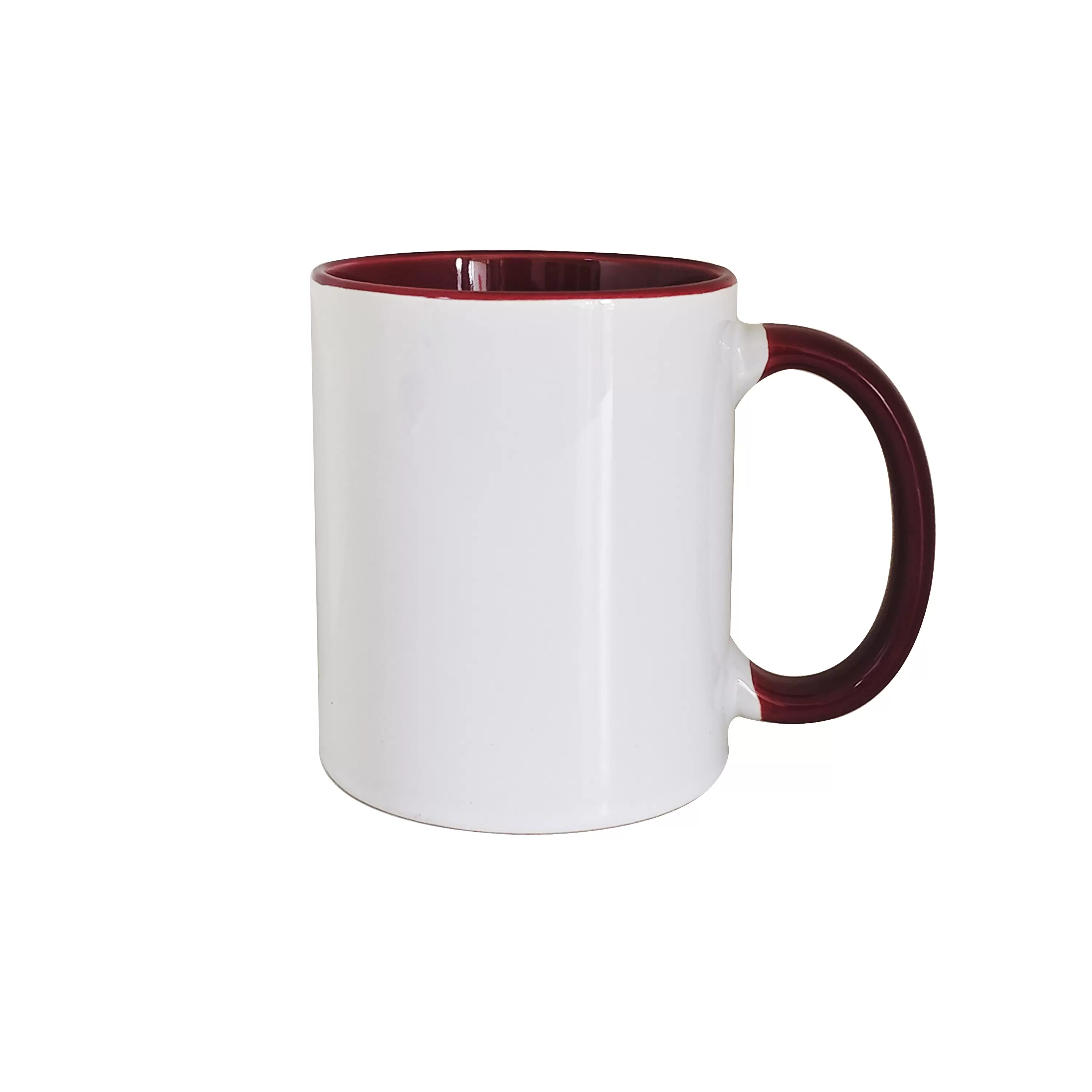 11oz sublimation mug,maroon color in and color handle