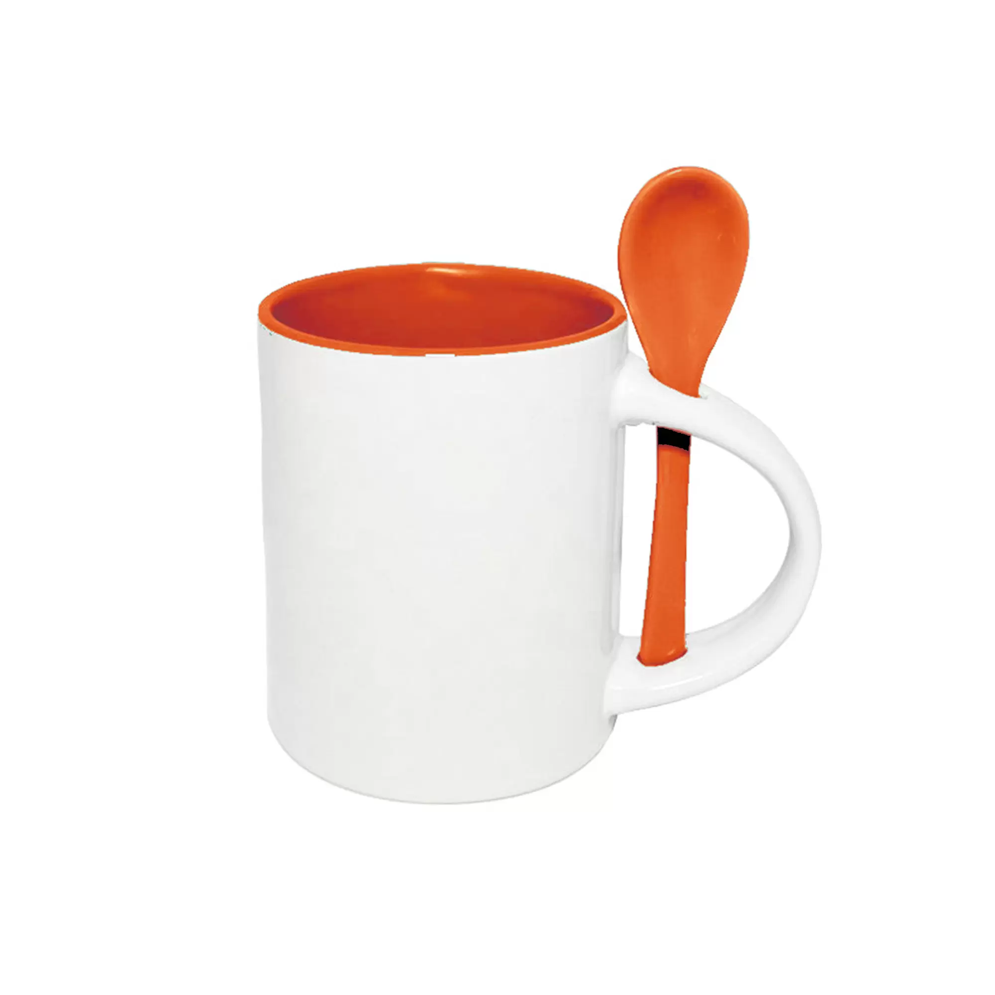 11oz orange(Pantone1505c) in/white out spoon mug,sublimation