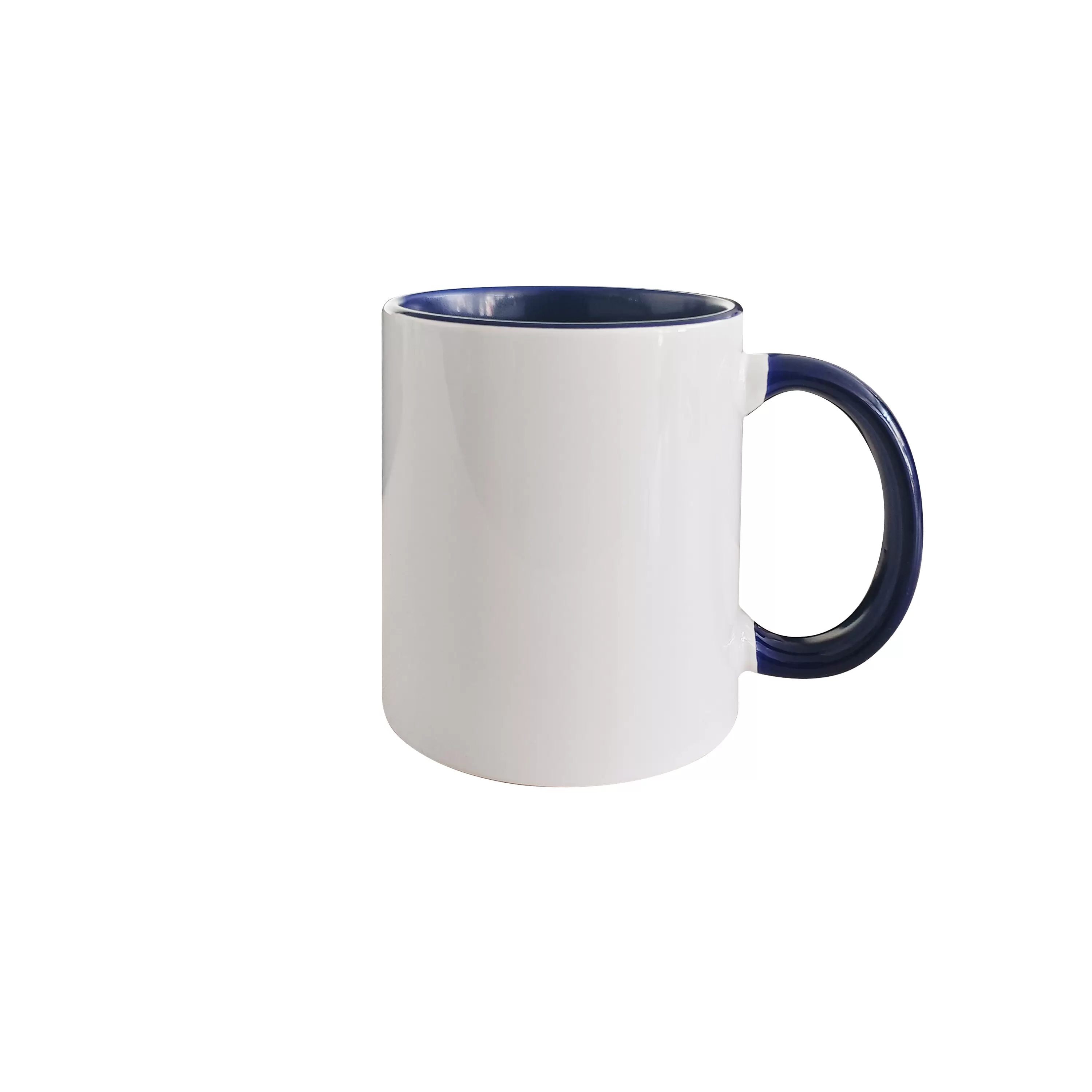 11oz sublimation mug,dark blue in and dark blue handle