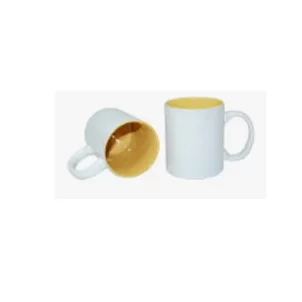 11oz yellow( Pantone134c)colored inside sublimation mug