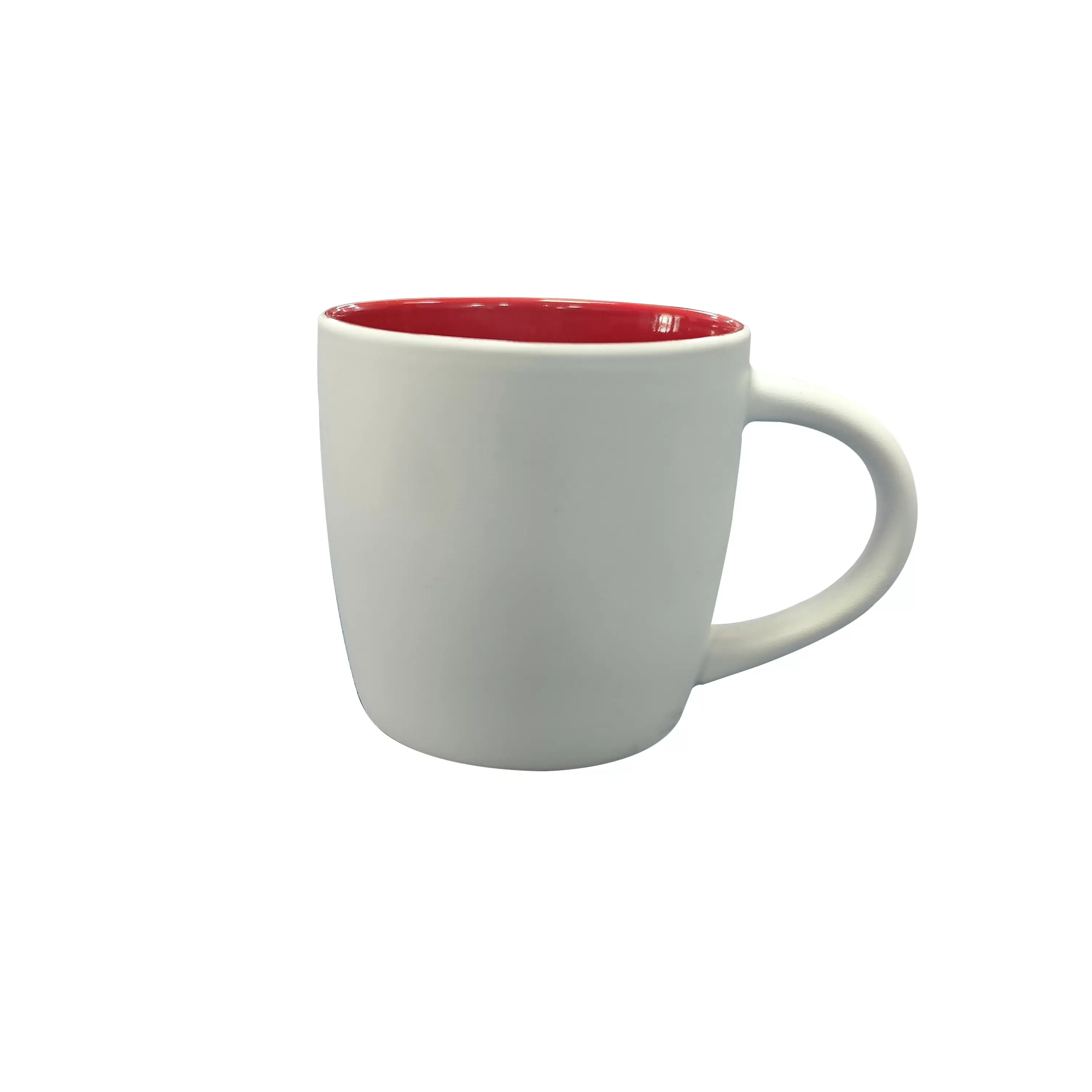 11oz red Boston mug,outside matte white painted 