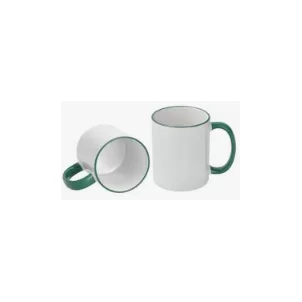 11oz dark green( Pantone3435c) colored rim&handle mug