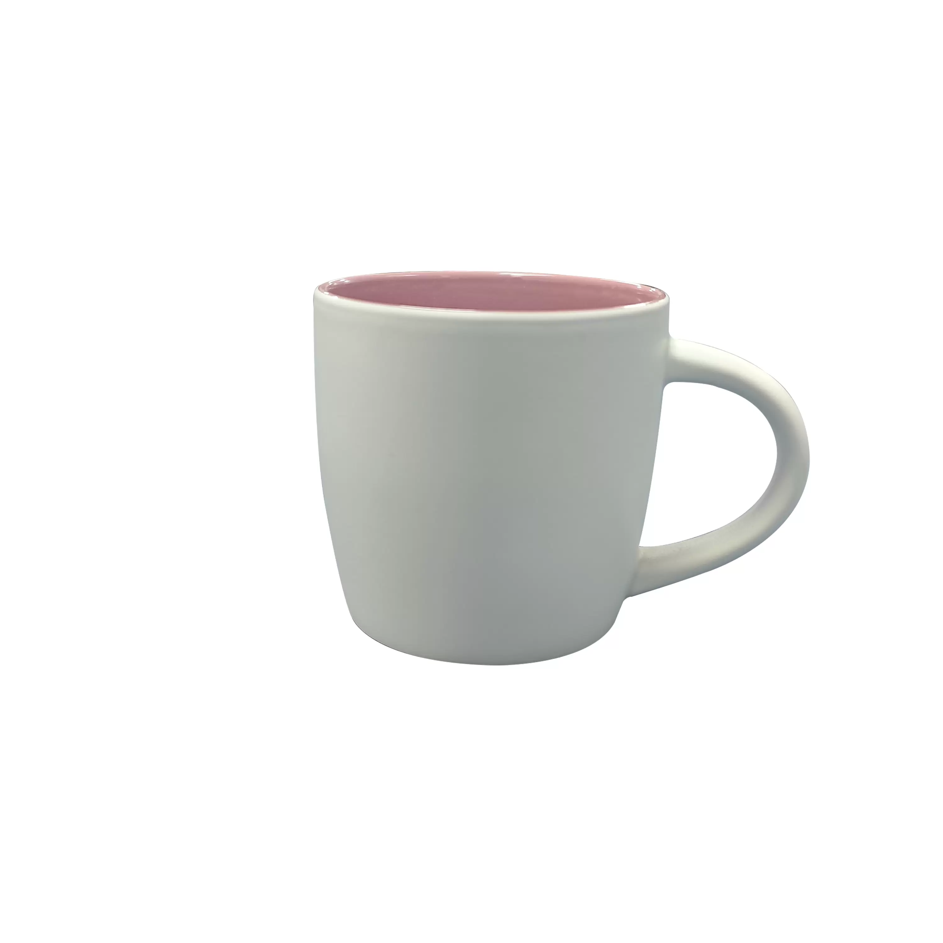 11oz pink Boston mug,outside matte white painted