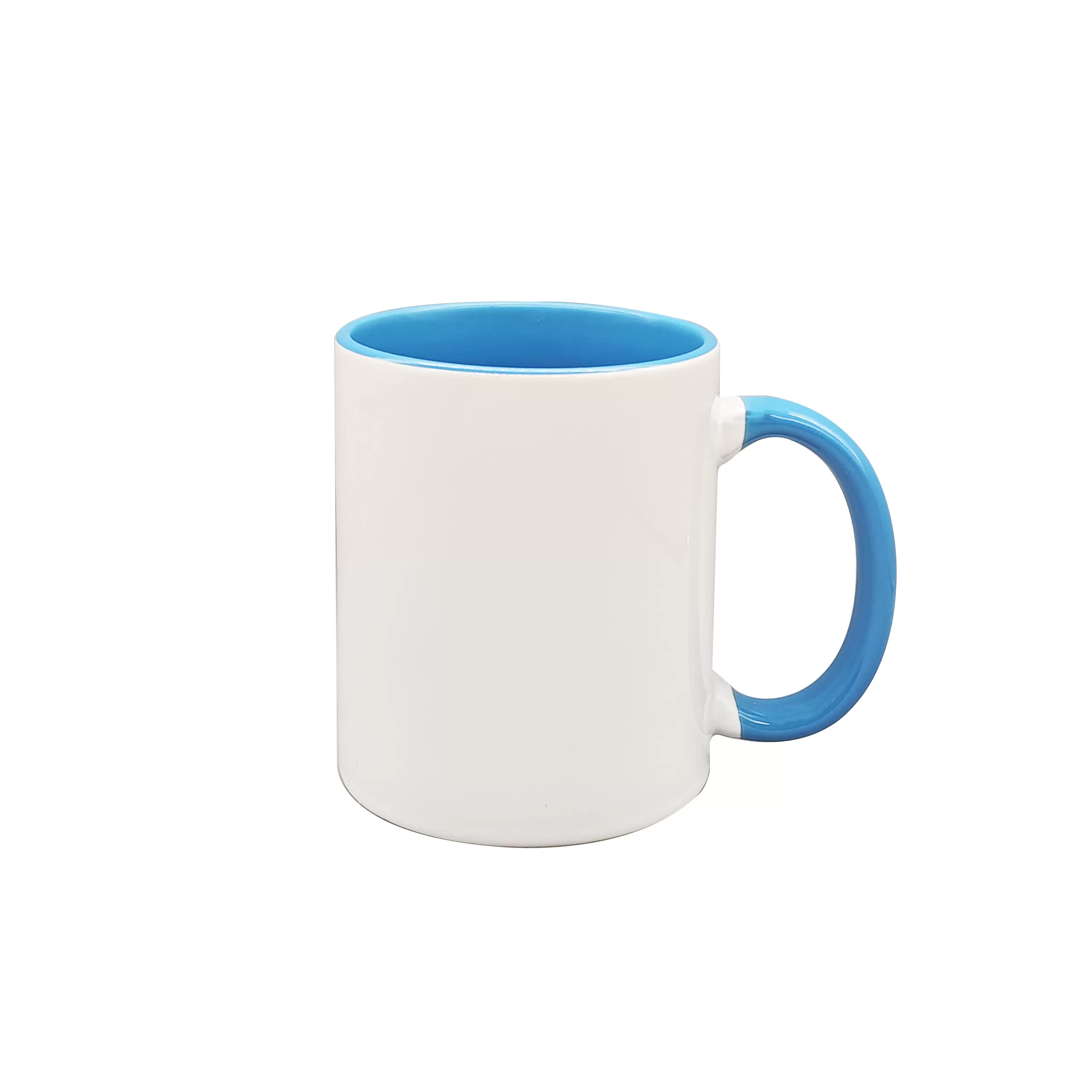 11oz sublimation mug,light blue color in and color handle