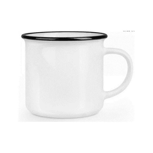 11oz ceramic enamel mug,black rim