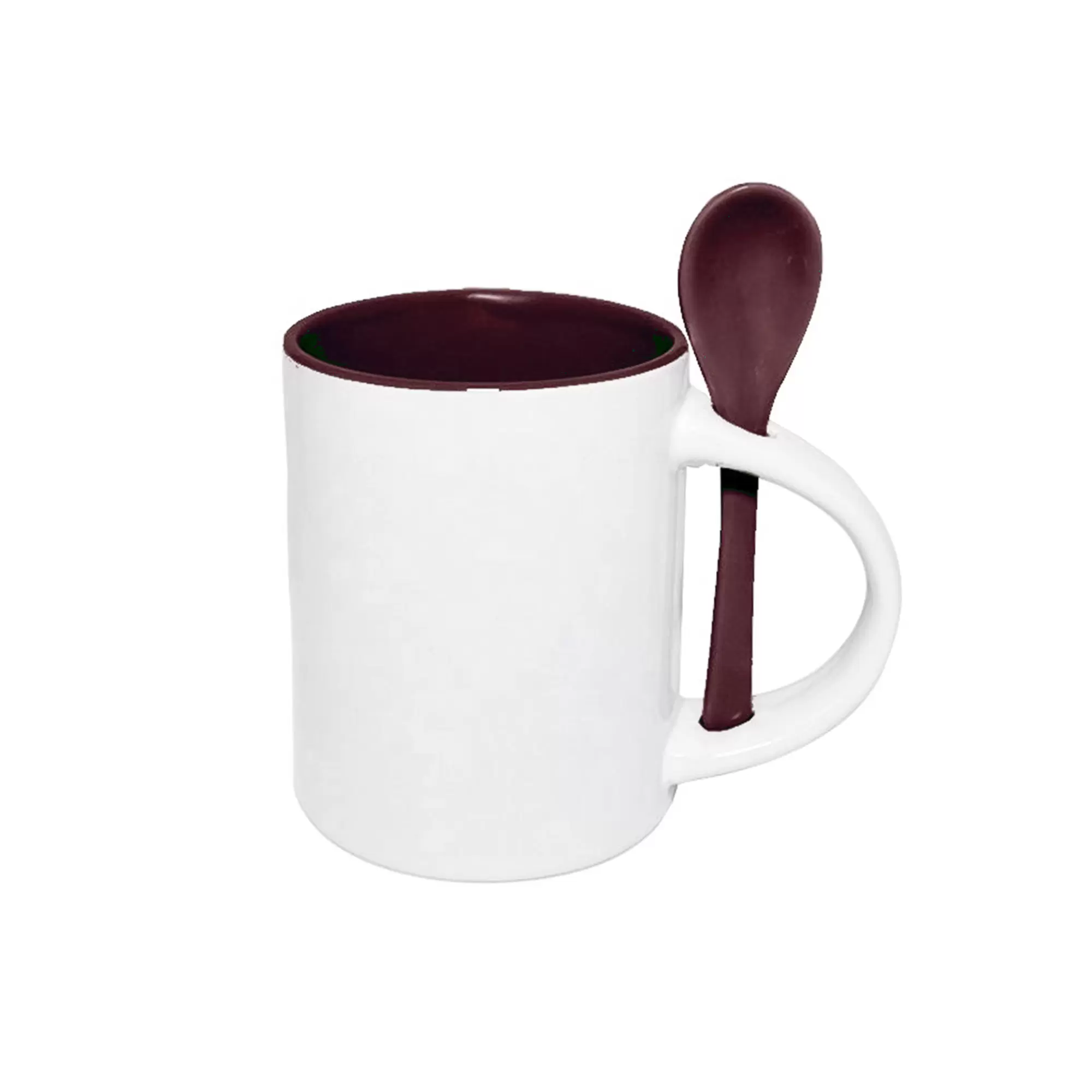 11oz maroon(Pantone7421c) in/white out spoon mug,sublimation
