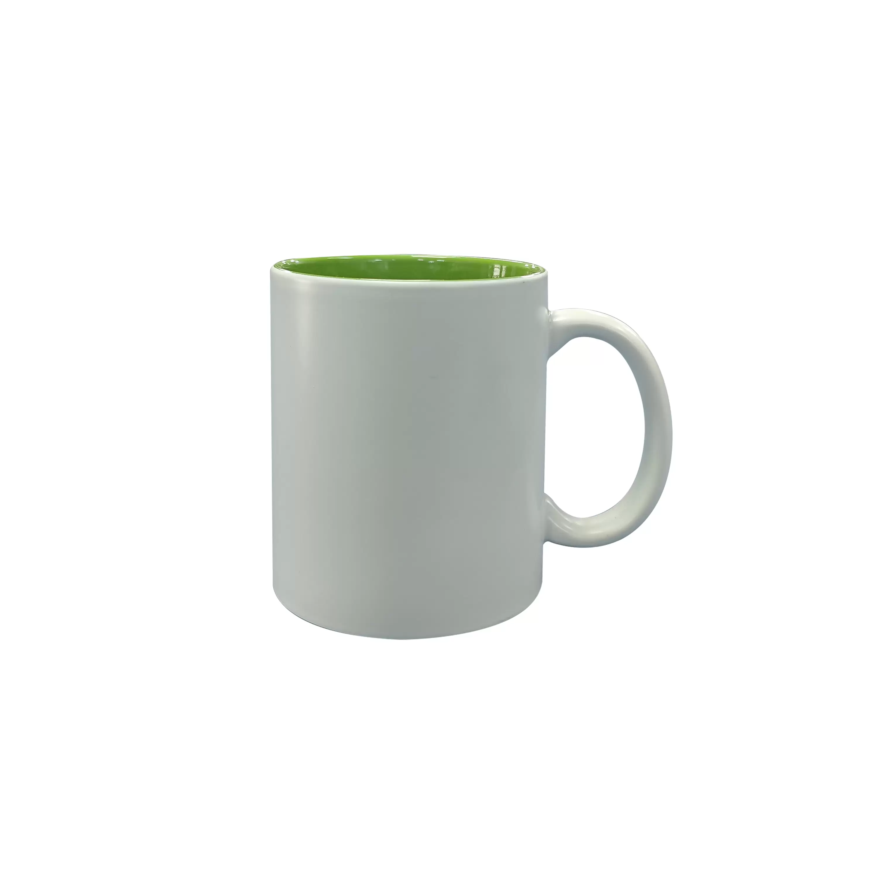 11oz light green mug,outside matte white painted