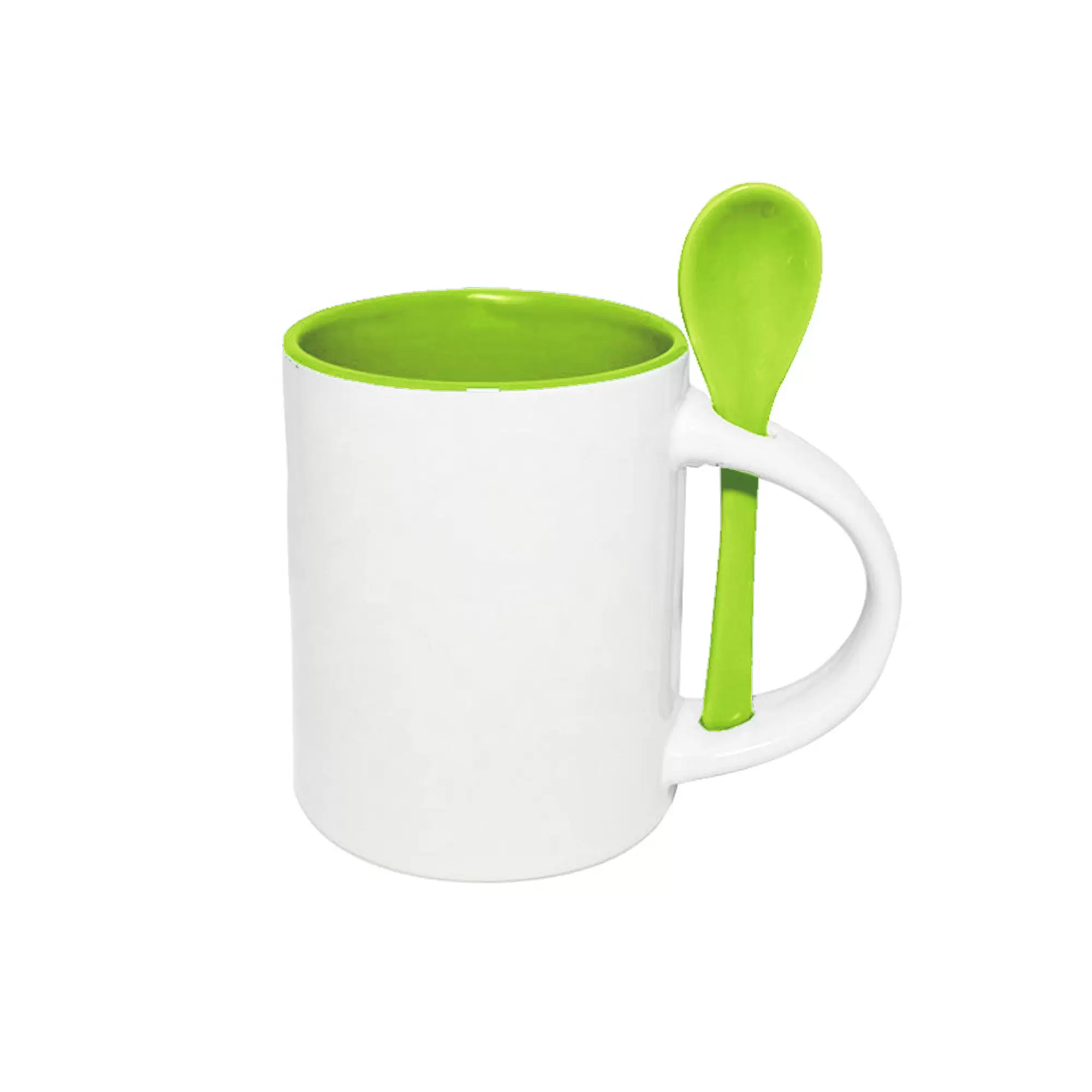  11oz light green(Pantone367c originally 561c) in/white out spoon mug,sublimation