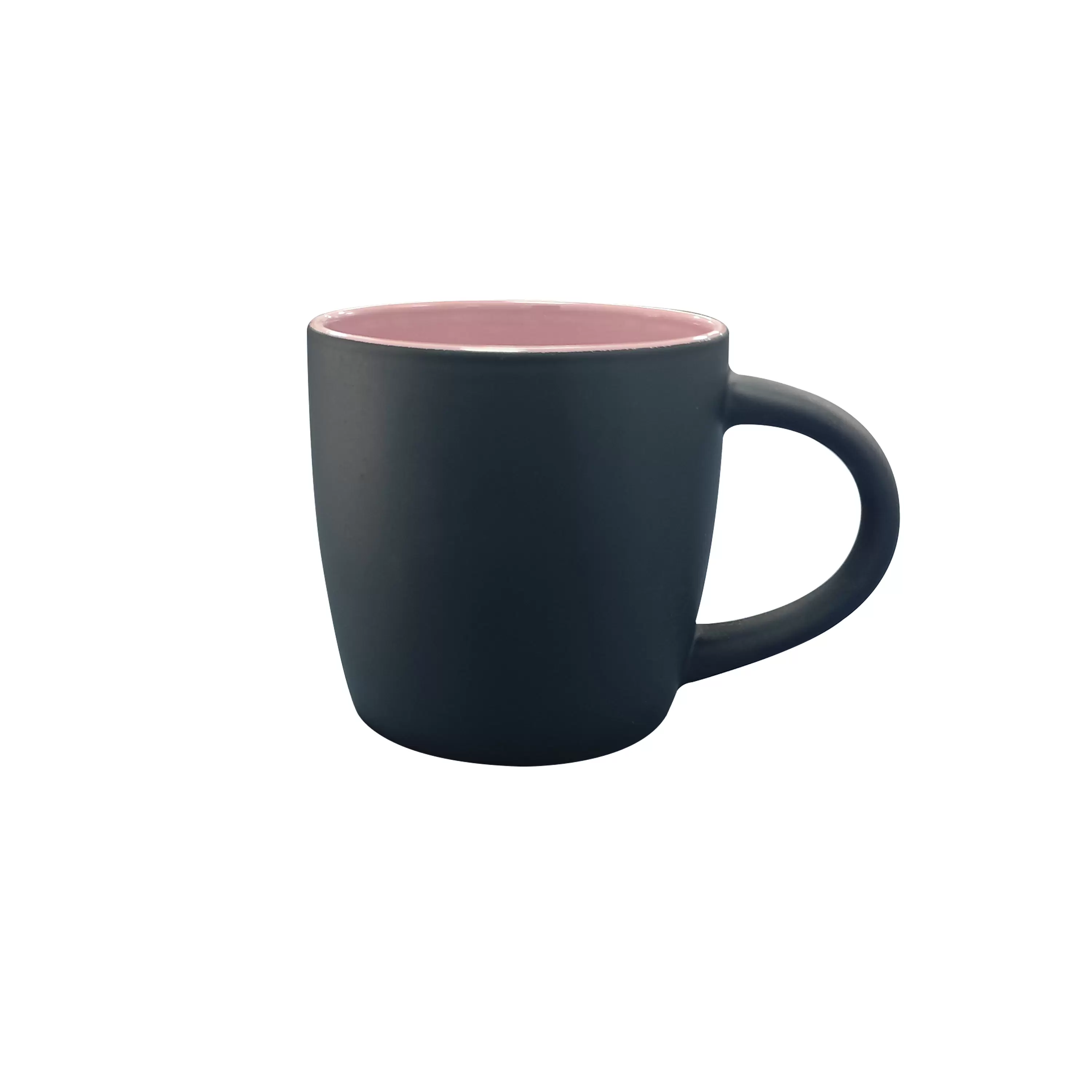 11oz pink Boston mug,outside matte black painted
