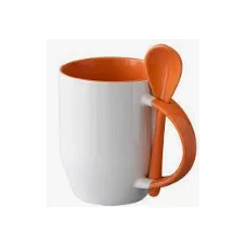 12oz U shape sublimation spoon mug,orange(Pantone1505c)