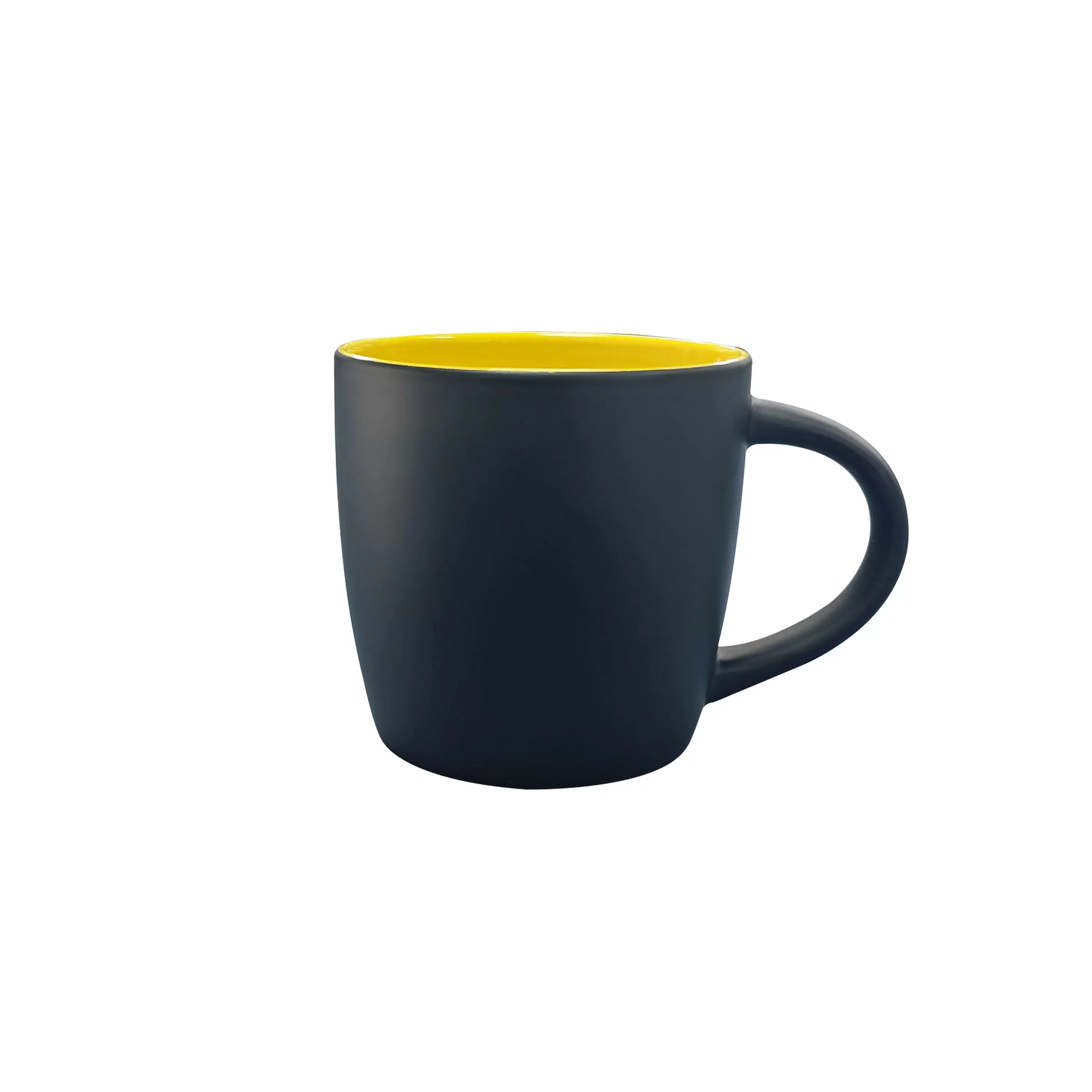 12oz yellow Boston mug,outside matte black painted  for CO2 laser engrave