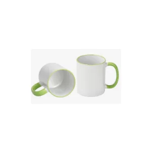 11oz light green( Pantone367c originally 561c)color rim&handle mug