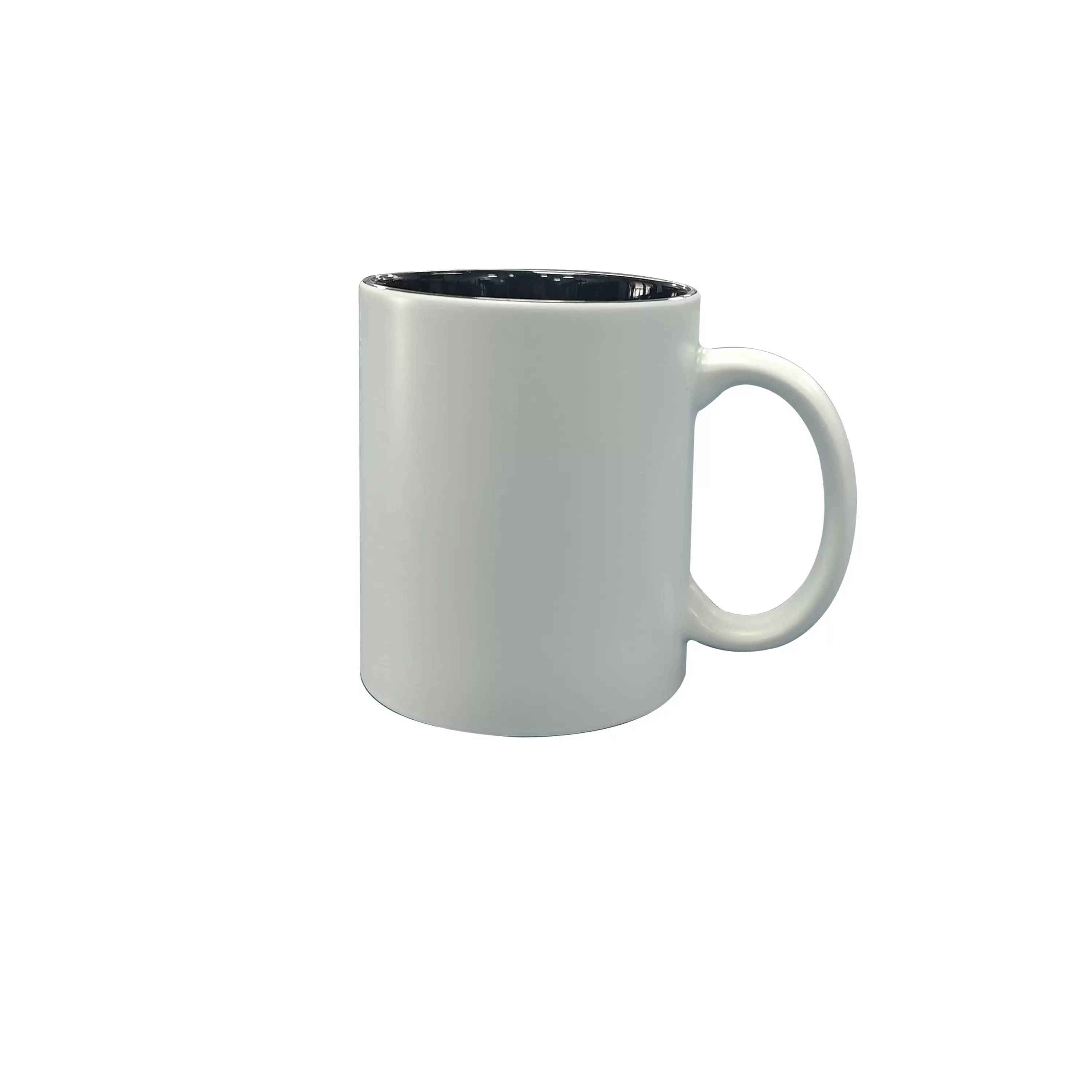 11oz black mug ,outside matte white painted      