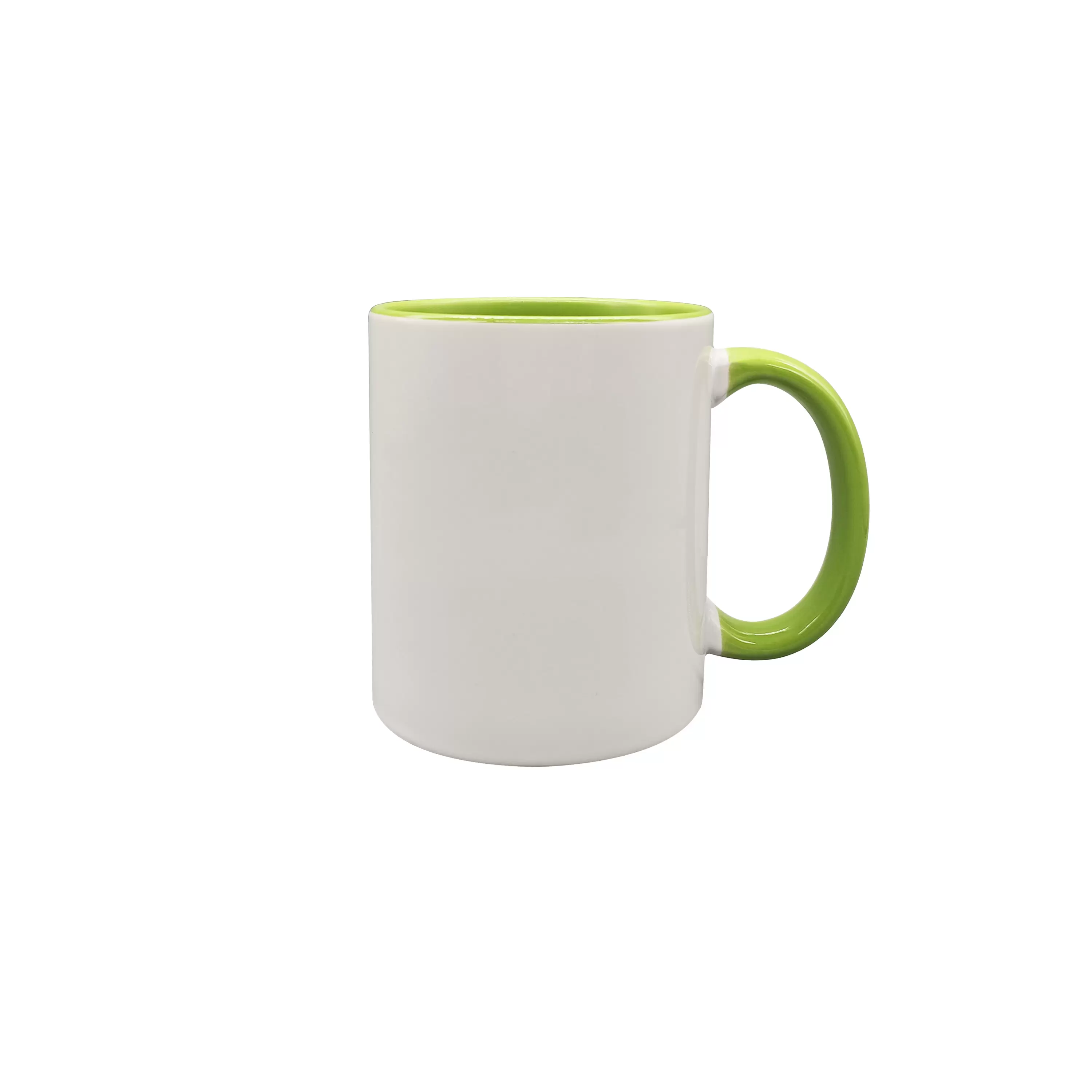 11oz sublimation mug,light green in and light green handle