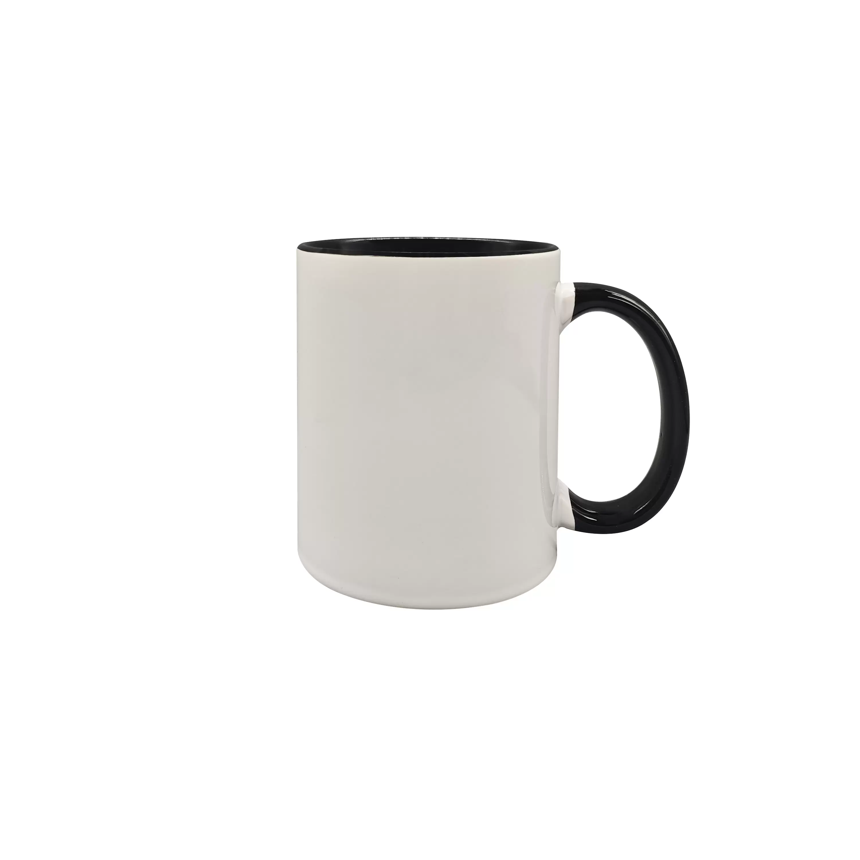 11oz sublimation mug,black color in and black handle