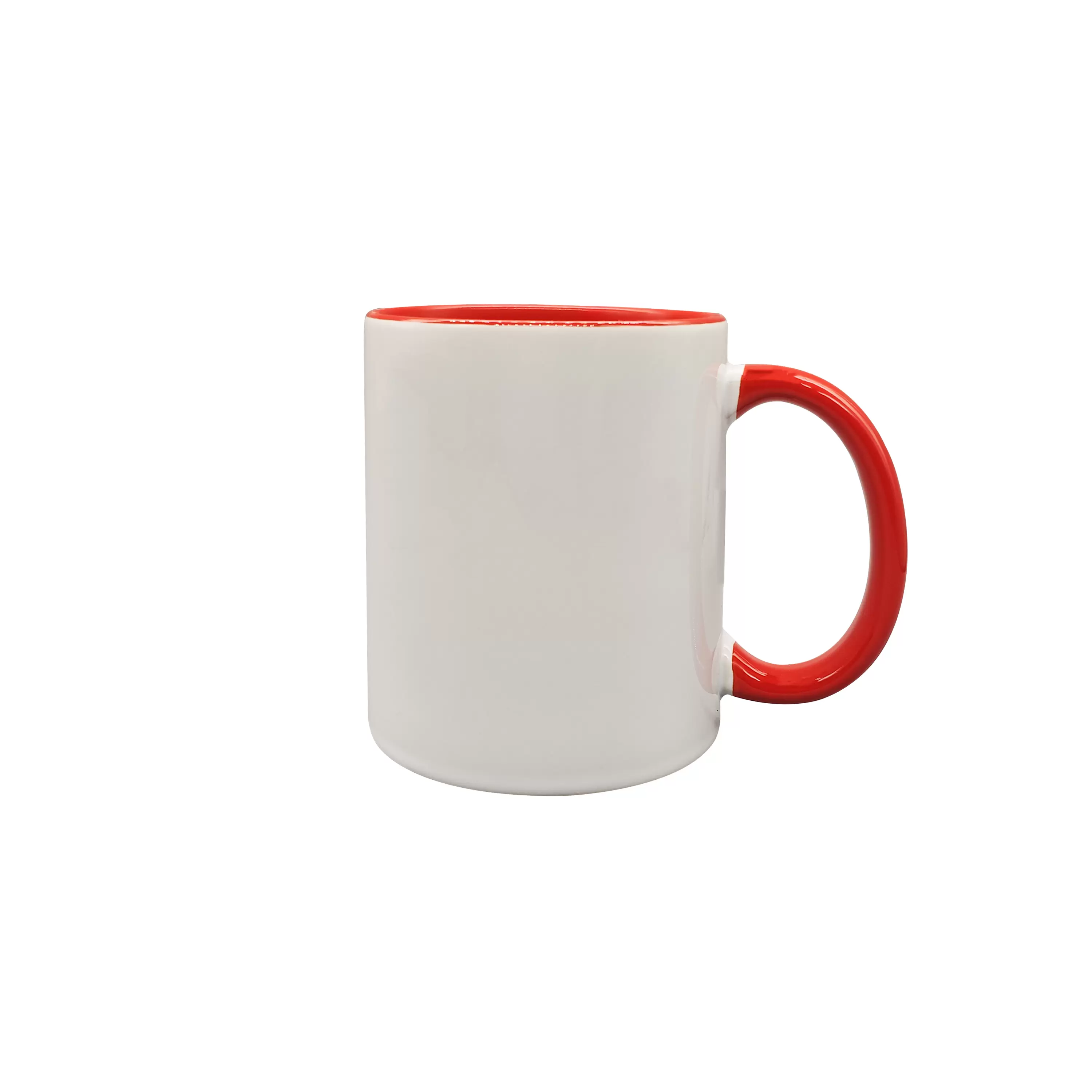 11oz sublimation mug,red in and red handle