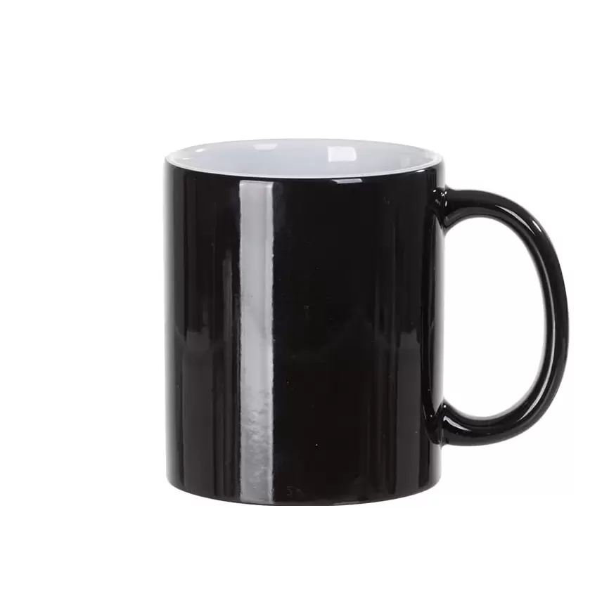 11oz glossy black color change mug