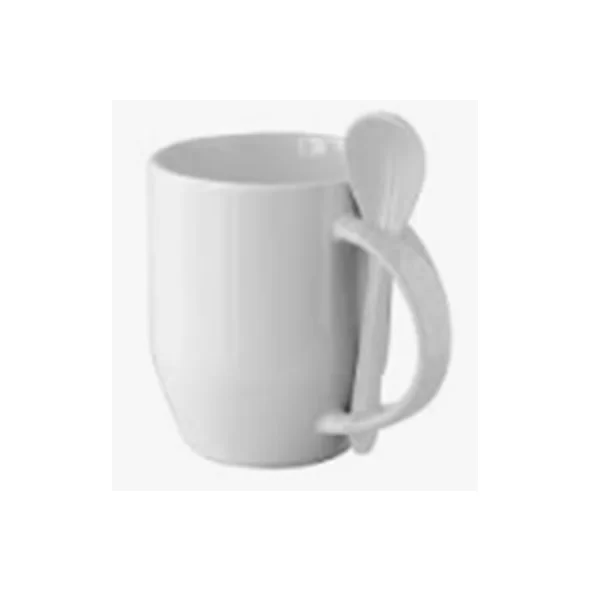 12oz U shape sublimation spoon mug,white
