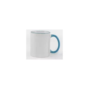 11oz light blue(Pantone2925c)colored rim&handle mug