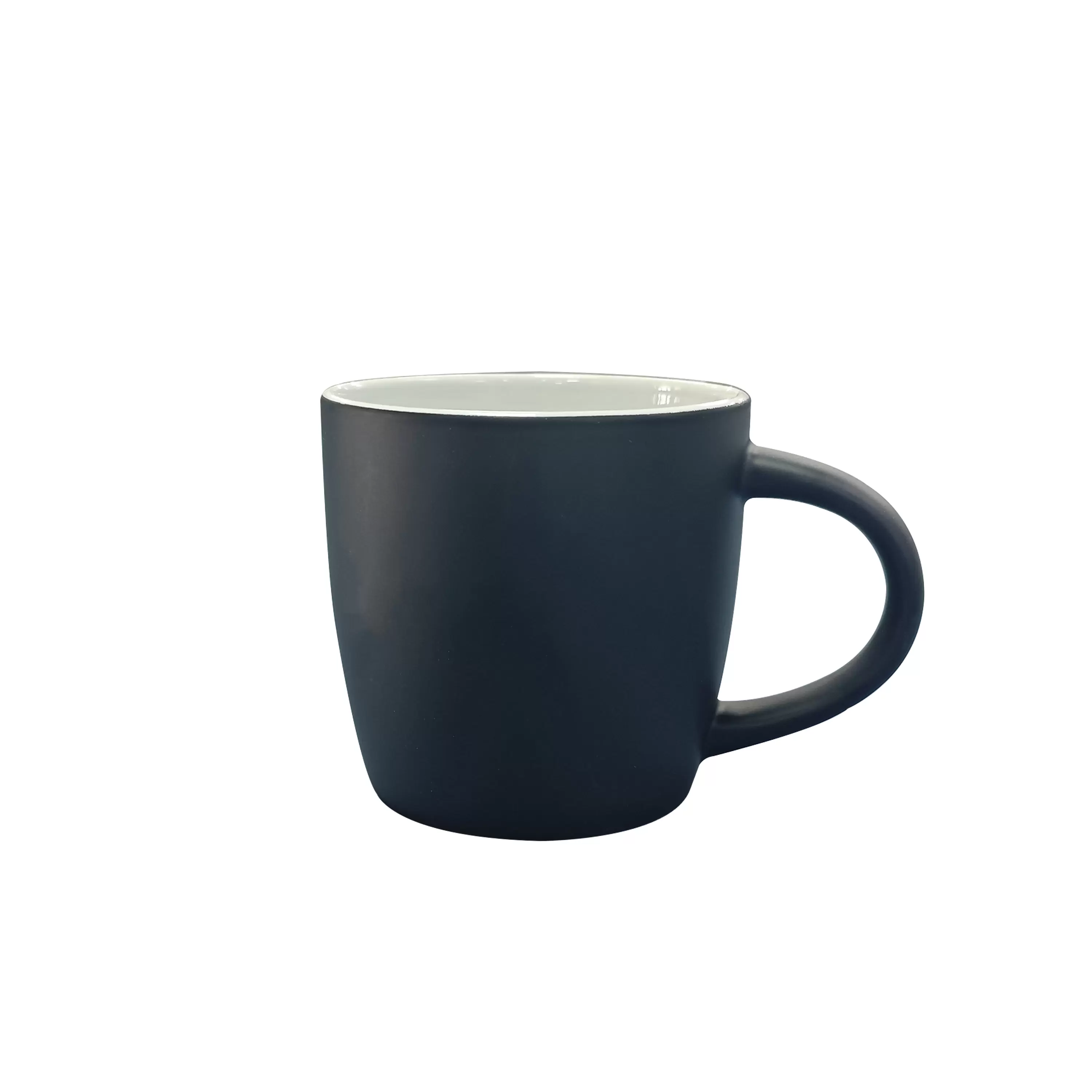 11oz white Boston mug,outside matte black painted