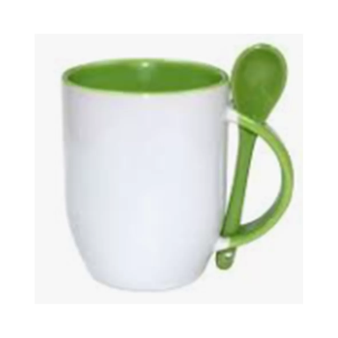 12oz U shape sublimation spoon mug,light green