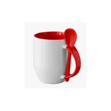 12oz U shape sublimation spoon mug,red(Pantone1795c)