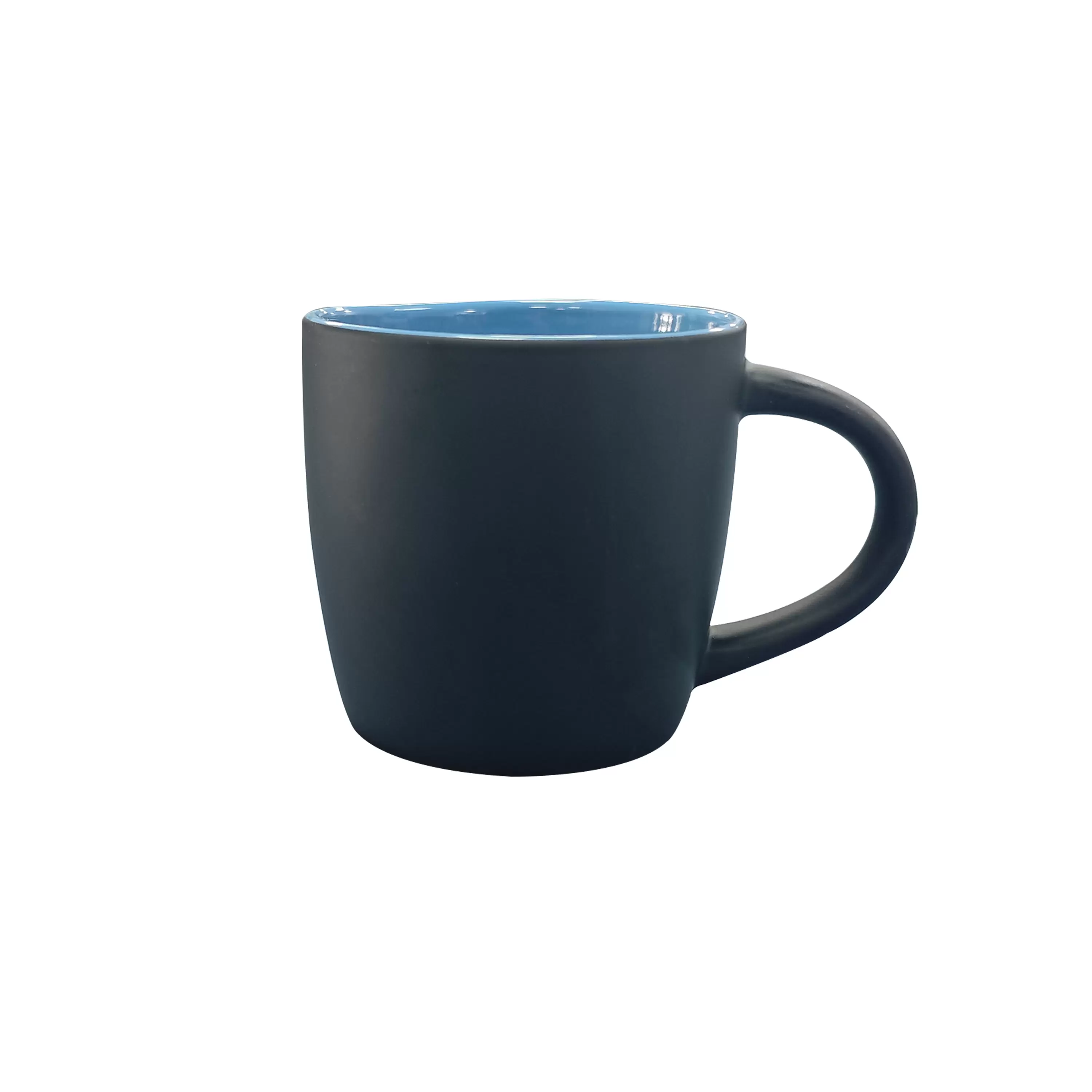 11oz light blue Boston mug,outside matte black painted