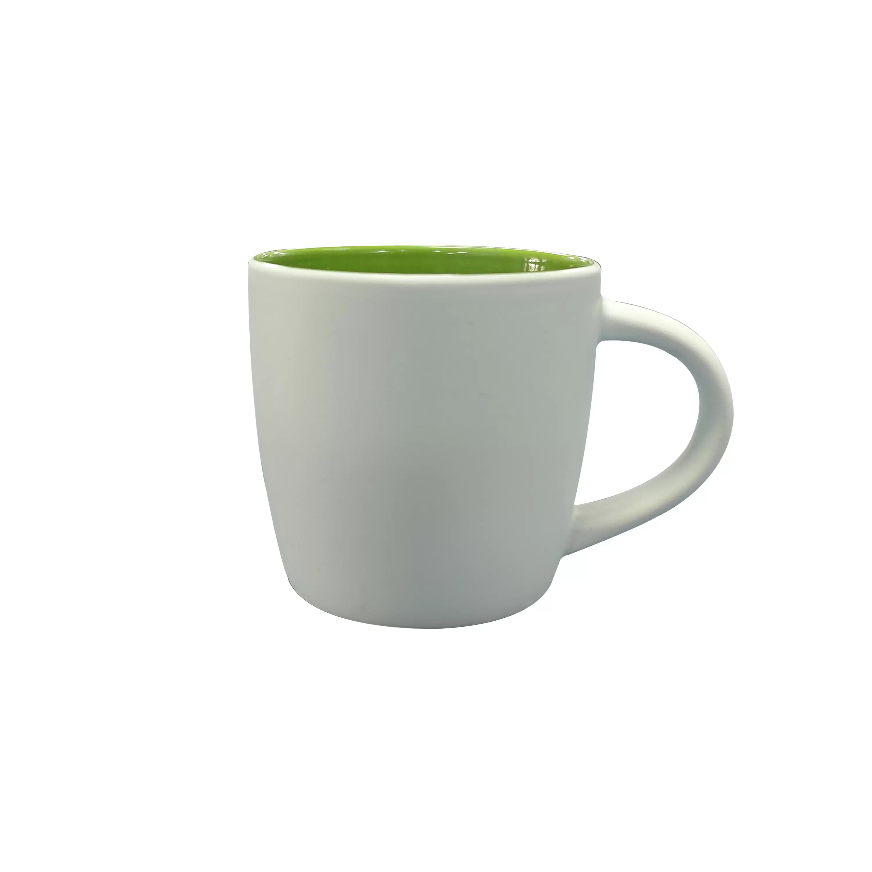 12oz light green Boston mug,outside matte white painted